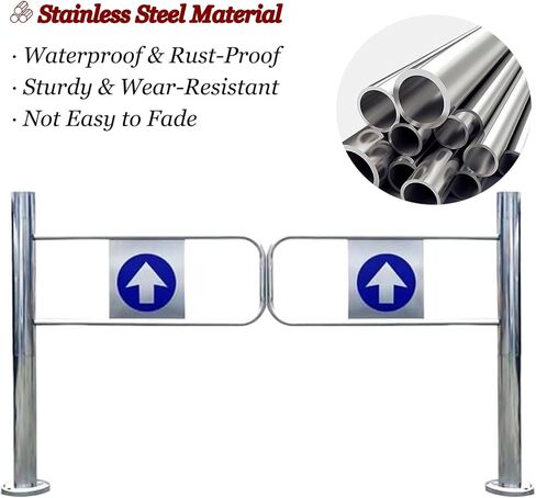 باب دوار أمني أوتوماتيكي للملاعب والمتاحف | حاجز الوصول إلى البوابة المتأرجحة في اتجاه واحد | بوابة مدخل السلامة (110 × 100 سم 43 × 39 بوصة) in Kuwait