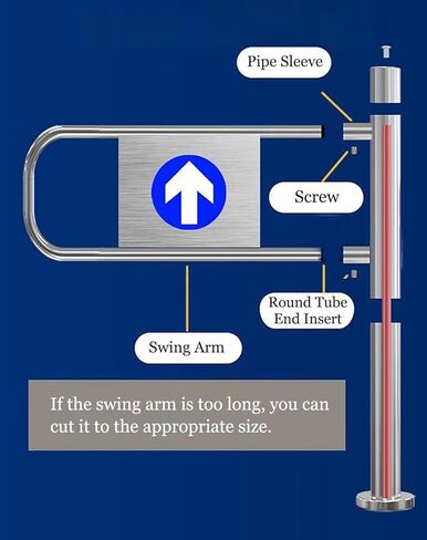 باب دوار أمني أوتوماتيكي للملاعب والمتاحف | حاجز الوصول إلى البوابة المتأرجحة في اتجاه واحد | بوابة مدخل السلامة (110 × 100 سم 43 × 39 بوصة) in Kuwait