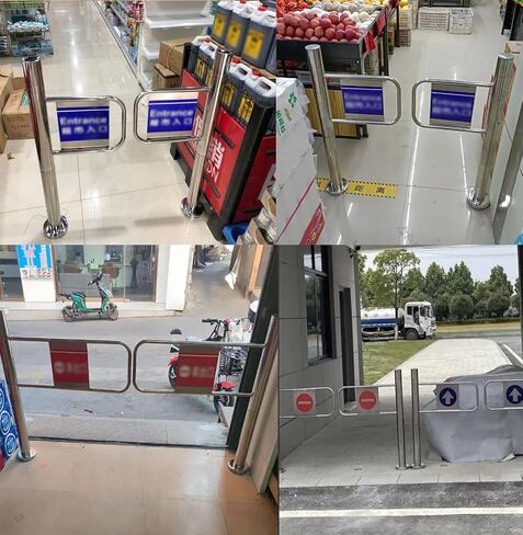 باب دوار أمني أوتوماتيكي للملاعب والمتاحف | حاجز الوصول إلى البوابة المتأرجحة في اتجاه واحد | بوابة مدخل السلامة (110 × 100 سم 43 × 39 بوصة) in Kuwait