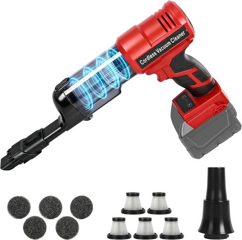 Cordless Vacuum Cleaner for Ryobi 18V Battery, 105AW Brushless Handheld Vacuum with 3-Speed Control, LED Light, 4 Nozzles & 5 Filters, Portable Vacuum for Car Floor Home (No Battery) in Kuwait