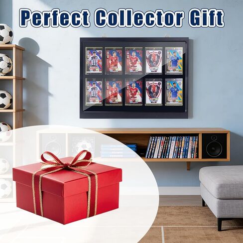10 Wooden Sport Cards Display Case with LED Lights,UV Protection Acrylic Wall Cabinet,for Football Basketball Trading Cards（Includes 10 Standard Card Sleeves） in Saudi Arabia