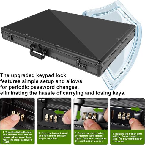 JIAYAN Trading Card Display Case: 34"x22" Aluminum Display Case with 2 Password Lock for Exhibitions - Portable Trade Show Display Table Top Showcase with Handle for Collectible Cards (Black) in Saudi Arabia