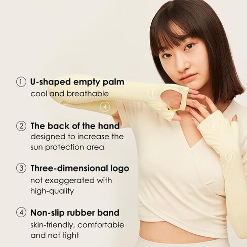OHYOGA Sun Protection Sleeves UV Protection Cooling with Thumb Hole Cycling Outdoor Sports YLA3M201 in Kuwait