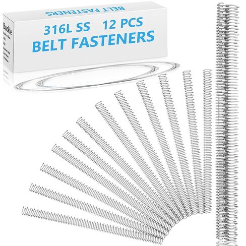 12" Stainless Steel Conveyor Belt Fasteners 316 Steel Conveyor Belt Clipper Lacing 12 Pcs/Box Needle Fastener with 70" Hinge Pins for Light Industrial Duty Buckle Staple Fastening System in Saudi Arabia