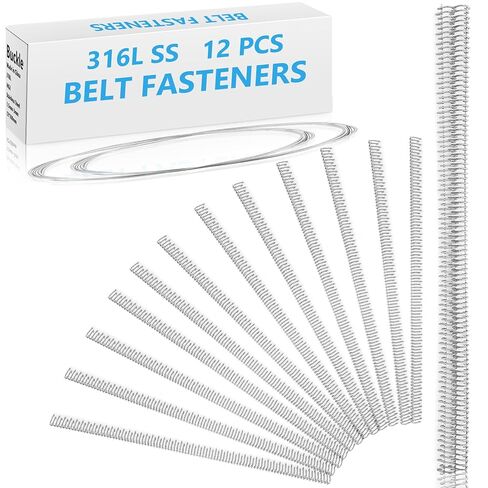 12" Stainless Steel Conveyor Belt Fasteners 316 Steel Conveyor Belt Clipper Lacing 12 Pcs/Box Needle Fastener with 70" Hinge Pins for Light Industrial Duty Buckle Staple Fastening System in Saudi Arabia