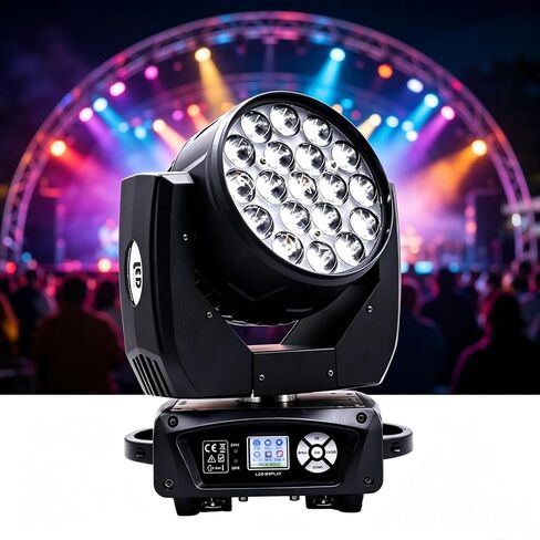 19x15 واط شعاع التكبير غسل ضوء الرأس المتحرك لتأثير إضاءة المسرح مع RGBW 4in1 LED والتحكم Dmx ديسكو وملهى ليلي (1 حزمة) in Kuwait