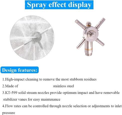 زجاجة من الفولاذ المقاوم للصدأ وفوهة تنظيف العلبة 1-1I2 بوصة ذكر 360 درجة in Kuwait