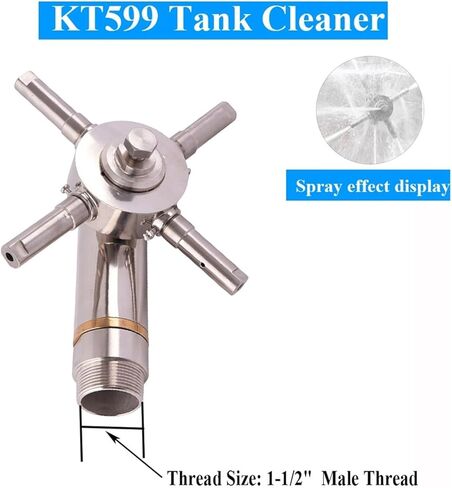 زجاجة من الفولاذ المقاوم للصدأ وفوهة تنظيف العلبة 1-1I2 بوصة ذكر 360 درجة in Kuwait