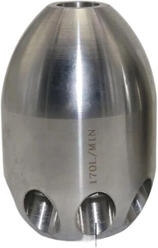 فوهة تنظيف المجاري من الفولاذ المقاوم للصدأ 170 لتر / دقيقة 30 مم / 1.18 بوصة أمامية 1 فتحة خلفية 8 ثقوب in Kuwait