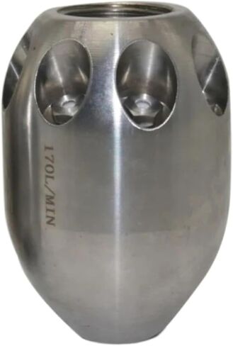 فوهة تنظيف المجاري من الفولاذ المقاوم للصدأ 170 لتر / دقيقة 30 مم / 1.18 بوصة أمامية 1 فتحة خلفية 8 ثقوب in Kuwait