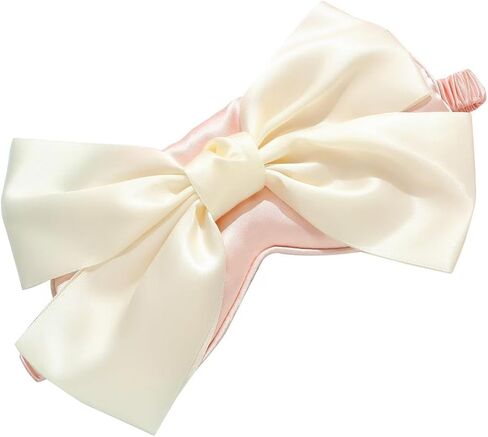 Sleep Mask Adjustable Silk Blackout Eye Mask with Bowknot Princess Style Perfect for Home Photography and Flights (Pink) in Saudi Arabia