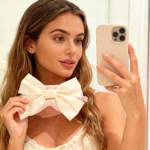 Sleep Mask Adjustable Silk Blackout Eye Mask with Bowknot Princess Style Perfect for Home Photography and Flights (Pink) in Saudi Arabia