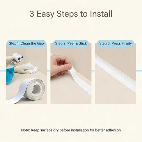 White Waterproof Sealant - Professional Grade Caulk for Bathroom, Kitchen, Sink, Shower & Tile Gaps - Flexible, Paintable, Fast Drying, Long Lasting in Saudi Arabia