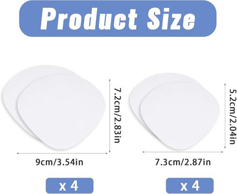 8pcs 2 Sizes Shoe Heel Repair, Heel Pads for Shoes, Self-Adhesive Inside Shoe Patches Kit, Quick Self-Adhesive Hole Repairs for Sneakers and Flats, Heel Pads (White) in Saudi Arabia