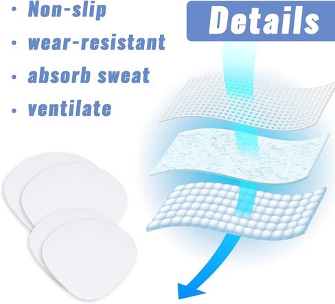 8pcs 2 Sizes Shoe Heel Repair, Heel Pads for Shoes, Self-Adhesive Inside Shoe Patches Kit, Quick Self-Adhesive Hole Repairs for Sneakers and Flats, Heel Pads (White) in Saudi Arabia