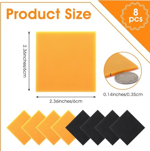 8 Pcs High Heel Patch Square Sole Repair Tips - Heel Tips Replacement Kit, Non-Slip Heels Pads for High Heels Repair, Rubber Replacement, Sole Protector for Shoe in Saudi Arabia