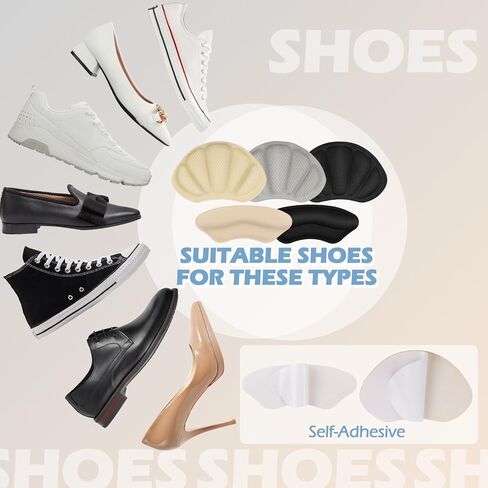 WD&CD 5 Pair Shoe Heel Grips, Heel Pads Liner Cushions Inserts for Loose Shoes, Filler Improved Shoe Fit and Comfort, Stop Heel Slip and Blister in Saudi Arabia