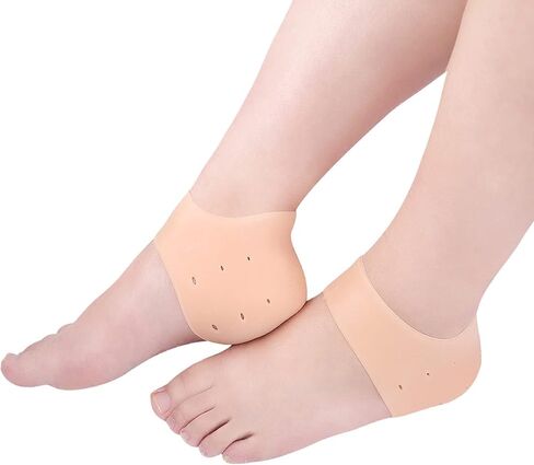Heel Cushions for Plantar Fasciitis, 2 Pairs Silicone Heel Protectors Women and Men Moisturizing Relief Blister, Cracked Foot, Plantar Fasciitis, Spurs Soft Cushion Support Protective Insert Sleeve in Saudi Arabia