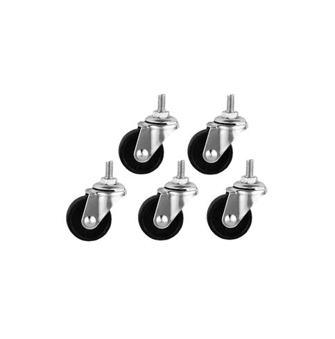 (Pack of 5) Casters 3-inch m12 Screw Swivel casters Lightweight Black PP Plastic Steering Wheel Tool cart in Saudi Arabia
