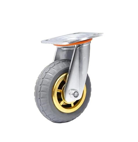 1 Pack of 4-inch Brake Wheel Heavy-Duty casters Silent Rubber Flat cart Shock Absorption with Brake in Saudi Arabia