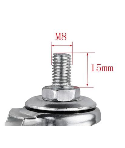 [Pack of 10] 1.5-inch red Screw Caster M8 Universal Roller PVC Plastic Wheel Glass Mechanical Backup in Saudi Arabia