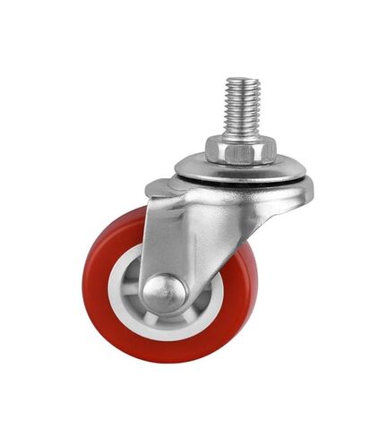 [Pack of 10] 1.5-inch red Screw Caster M8 Universal Roller PVC Plastic Wheel Glass Mechanical Backup in Saudi Arabia