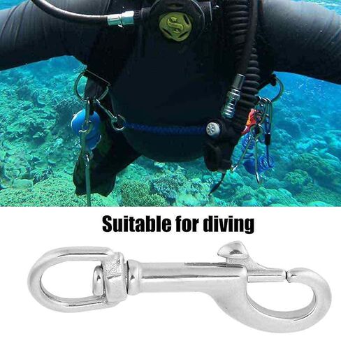 Rotating Snap Hook, 316 Stainless Steel Single Head Hook Swivel Eye Snap Connector for Keychain Clip, Dog Leashes, Underwater Safety Rope (Silver) in Saudi Arabia