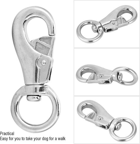 HERCHR Stainless Steel Snap Hook, 99mm Diving Snap Hook Swivel Clasp Connector for Keychain, Dog Leashes, Underwater Safety Rope, DIY Bags in Saudi Arabia