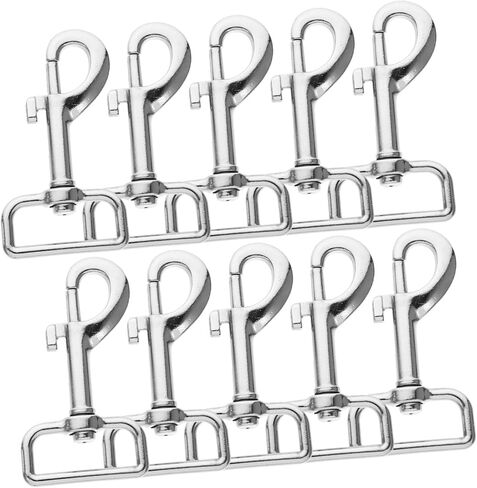 Toyvian 10Pcs Heavy Duty Dog Leash Buckle Snap Hooks Swivel Clips for Pet Collars Leashes Canvas Rope and Chain Accessories in Saudi Arabia