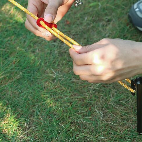 10pack Aluminum Alloys Tent Rope Clip Camping Canopies Rope Adjusters for Mountaineering and Wilderness Trip Red Cord Locks in Kuwait