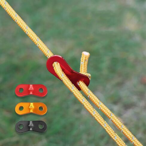 10pack Aluminum Alloys Tent Rope Clip Camping Canopies Rope Adjusters for Mountaineering and Wilderness Trip Red Cord Locks in Kuwait