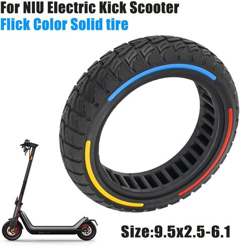 9.5x2.5-6.1 9.5" Off-Road Honeycomb Tire, Air Pocket Non-Pneumatic Solid Tyre w/Slot 45mm Replacement for NIU KQi3 Pro/Max/Sport Scooter Electric KickScooter Tyre Wheel Parts (A x2) in Saudi Arabia