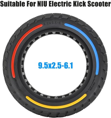 9.5x2.5-6.1 9.5" Off-Road Honeycomb Tire, Air Pocket Non-Pneumatic Solid Tyre w/Slot 45mm Replacement for NIU KQi3 Pro/Max/Sport Scooter Electric KickScooter Tyre Wheel Parts (A x2) in Saudi Arabia