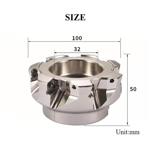 2 حزمة مطحنة وجه قابلة للفهرسة 1-1 / 4 "× 4" إزاحة رئيسية 75 درجة وجه 7 مزامير مطحنة قاطعة المطحنة in Kuwait