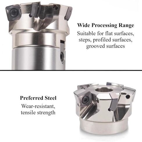 2 حزمة مطحنة وجه قابلة للفهرسة 1-1 / 4 "× 4" إزاحة رئيسية 75 درجة وجه 7 مزامير مطحنة قاطعة المطحنة in Kuwait