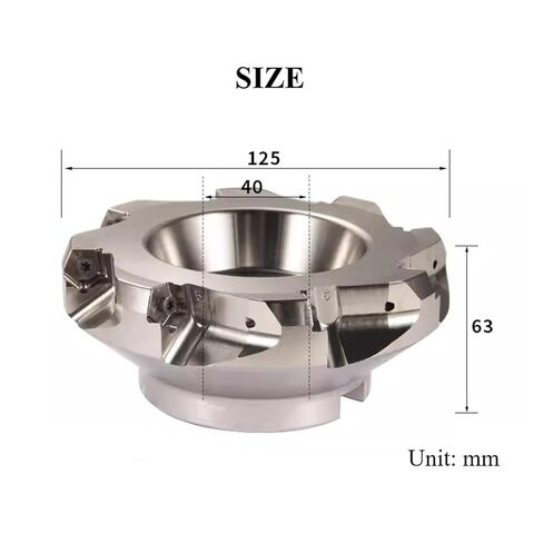 2 حزمة 1.6 "× 5" 66 درجة مطحنة وجه قابلة للفهرسة 8 مزامير 2-1 / 2 "ارتفاع قاطعة الطحن للقطع الثقيل تغذية سريعة مقاومة منخفضة in Kuwait