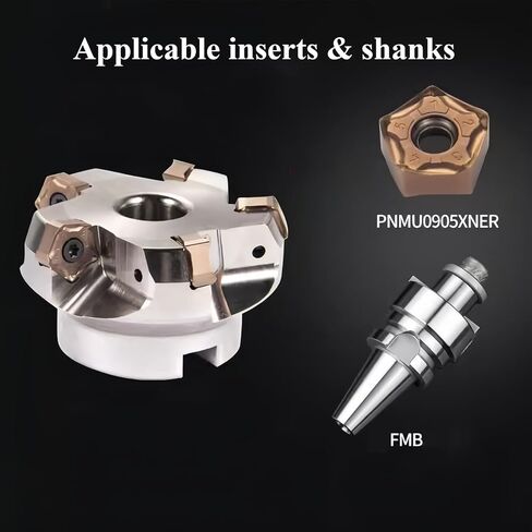 2 حزمة 1.6 "× 5" 66 درجة مطحنة وجه قابلة للفهرسة 8 مزامير 2-1 / 2 "ارتفاع قاطعة الطحن للقطع الثقيل تغذية سريعة مقاومة منخفضة in Kuwait