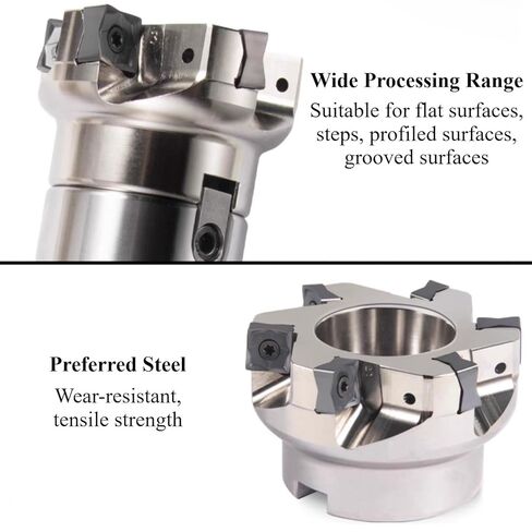 قاطع مطحنة الوجه، فتحة أربور 0.87 بوصة، قطر القطع 2 بوصة 88 درجة تغذية سريعة 5 قطع طحن المزامير in Kuwait
