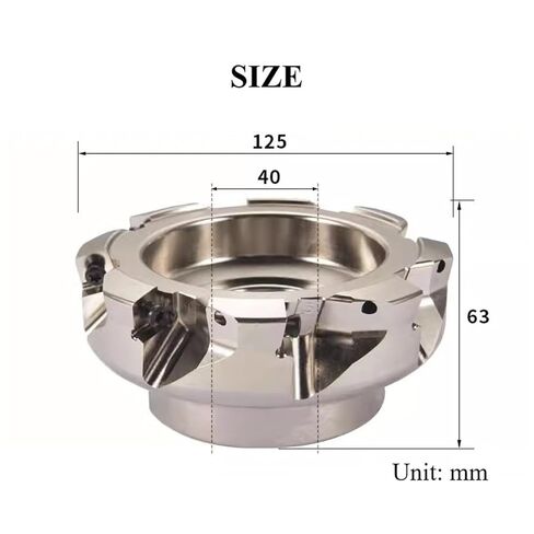 مطحنة وجه قابلة للفهرسة 1.6 بوصة × 5 بوصة إزاحة رئيسية 75 درجة وجه 8 مزامير مطحنة طحن كتر in Kuwait