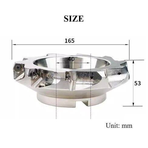 2 حزمة 1.6 "× 6-1 / 2" 66 درجة مطحنة وجه قابلة للفهرسة 10 مزامير 2.1 "ارتفاع قاطعة الطحن للقطع الثقيل تغذية سريعة مقاومة منخفضة in Kuwait