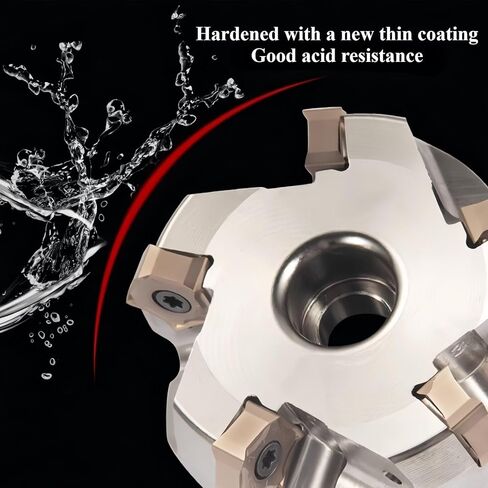 2 حزمة 1.6 "× 6-1 / 2" 66 درجة مطحنة وجه قابلة للفهرسة 10 مزامير 2.1 "ارتفاع قاطعة الطحن للقطع الثقيل تغذية سريعة مقاومة منخفضة in Kuwait