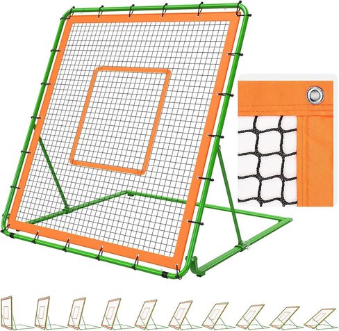KingDolly Heavy-Duty Baseball Rebounder Net 4x4.5FT, Pitch Back Trainer with 10 Adjustable Angles for Baseball & Softball Solo Practice - Bounce Back Net for Ground/Line Drive/Fly Balls Return in Saudi Arabia
