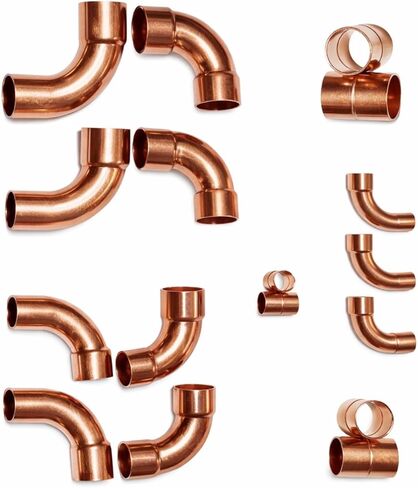 (10 Pack) HVAC (ID) 3/4 Long Street 90 Elbow Copper Mettings 3/4 × 3/4 (ID) COPPER FTGXC 90 Long Street Elbow.hvac Copper Not for Plumbing لن يناسب. in Kuwait