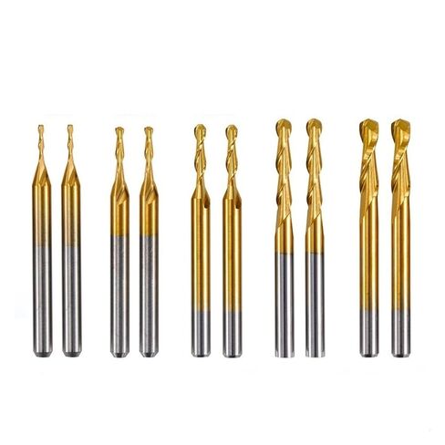 10pcs Ball Nose End Mill CNC Router Bits 3.175mm Shank Spiral Milling Cutter TiN Coated Bit Woodworking in Saudi Arabia
