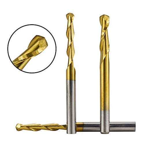 10pcs Ball Nose End Mill CNC Router Bits 3.175mm Shank Spiral Milling Cutter TiN Coated Bit Woodworking in Saudi Arabia