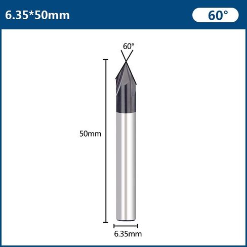 1Pcs Carbide Chamfer End Mill V Groove Router Bit 60 Degree 3 Flutes 1/4 Inch Shank Milling Cutter CNC Router Bit Carbide Endmills CNC Cutter in Saudi Arabia