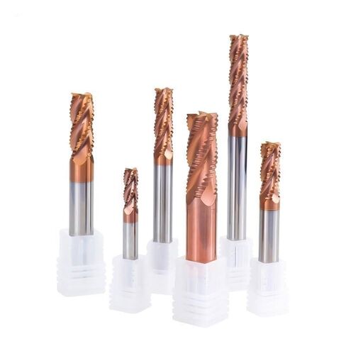 1pcs 4 Flute Roughing End Mill 4-12mm Diameters Carbide Roughing Milling Cutter HRC55 CNC Router Bit for Metal Threading Milling(8x35x100L) in Saudi Arabia