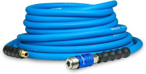خرطوم هواء مطاطي من بلو بيرد 3/8 بوصة × 50 بوصة - 3/8 بوصة ذكر-NPT، 300 رطل لكل بوصة مربعة، EPDM مع وصلة توصيل عالمية 5 في 1 in Saudi Arabia