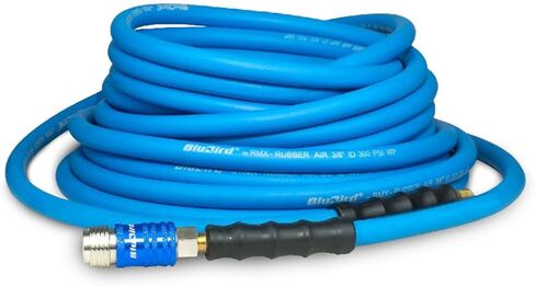 خرطوم هواء مطاطي من بلو بيرد 3/8 بوصة × 50 بوصة - 3/8 بوصة ذكر-NPT، 300 رطل لكل بوصة مربعة، EPDM مع وصلة توصيل عالمية 5 في 1 in Saudi Arabia