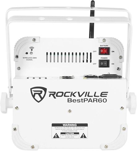 حزمة Rockville: (4) مصابيح Rockville Best PAR 60 بيضاء قابلة لإعادة الشحن RGBWA+UV للغسيل بالأشعة فوق البنفسجية، تعمل بالبطارية، DMX لاسلكي (4 عناصر) in Saudi Arabia